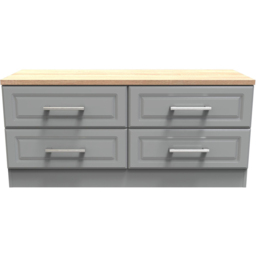 Crowndale Kent 4 Drawer Dusk Grey and Bardolino Oak Bed Box Ready Assembled - Dusk Grey & Bardolino Oak - Wilko - thumbnail 3