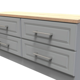 Crowndale Kent 4 Drawer Dusk Grey and Bardolino Oak Bed Box Ready Assembled - Dusk Grey & Bardolino Oak - Wilko - thumbnail 6