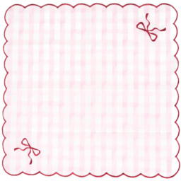 Pack of 4 Embroidered Bow Napkins Pink - Wilko - thumbnail 4