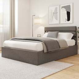 GFW Hudson Double Grey End Lift Ottoman Bed with SC Bonnell Mattress - Wilko - thumbnail 1