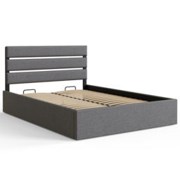 GFW Hudson Double Grey End Lift Ottoman Bed with SC Bonnell Mattress - Wilko - thumbnail 5