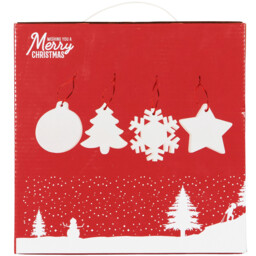 Plain Ceramic Ornament Pack - White - Wilko - thumbnail 1