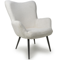 Bordeaux Textured Chenille Effect White Armchair - Size: Single - Shankar - Wilko - thumbnail 3