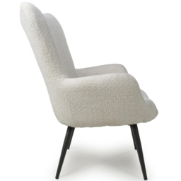 Bordeaux Textured Chenille Effect White Armchair - Size: Single - Shankar - Wilko - thumbnail 4