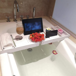 Living and Home White Bathtub Caddy Tray - Size: 4.5 x 23 x 109cm - Wilko - thumbnail 7