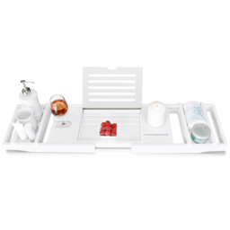 Living and Home White Bathtub Caddy Tray - Size: 4.5 x 23 x 109cm - Wilko - thumbnail 4