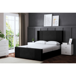 DS Living Elara Single Black Winged Panel Ottoman Bed with Headboard - Wilko - thumbnail 7