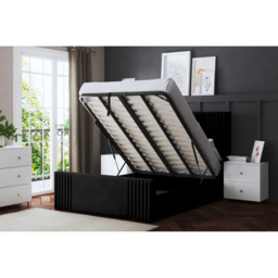 DS Living Elara Single Black Winged Panel Ottoman Bed with Headboard - Wilko - thumbnail 6