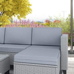 Outsunny 4 Seater Grey Rattan Lounge Set - Wilko - thumbnail 4