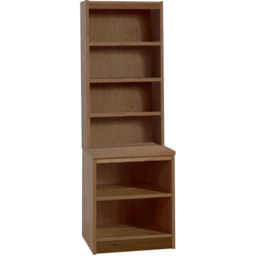 R White Cabinets 6 Shelf Brown Desk Height Bookcase with Hutch - Size: 182.8 x 60 x 54cm - Wilko - thumbnail 3