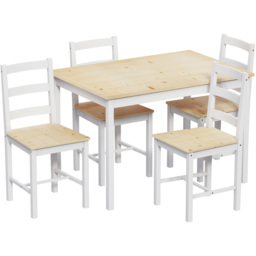 VIDA DESIGNS Yorkshire 4 Seater Dining Set White and Pine - Wilko - thumbnail 3