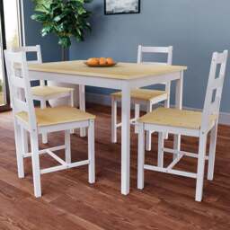 VIDA DESIGNS Yorkshire 4 Seater Dining Set White and Pine - Wilko - thumbnail 1