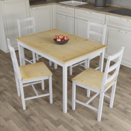 VIDA DESIGNS Yorkshire 4 Seater Dining Set White and Pine - Wilko - thumbnail 5