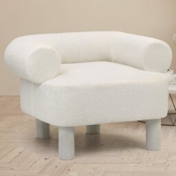 Khloe White Accent Chair - Size: Single - Wilko - thumbnail 1