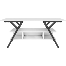 Decorotika Minerva Decorative 4 Open Shelf Black and White TV Unit - Size: 55 x 120 x 35cm - Multi - Wilko - thumbnail 4