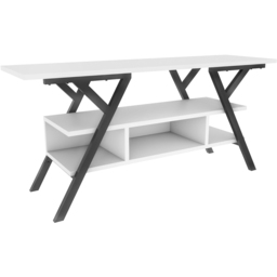 Decorotika Minerva Decorative 4 Open Shelf Black and White TV Unit - Size: 55 x 120 x 35cm - Multi - Wilko - thumbnail 3