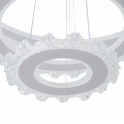 Living and Home Multi-Layer Acrylic LED Pendant Light 60W - Size: 80 x 61 x 61cm - Grey + Clear - Wilko - thumbnail 6