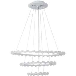 Living and Home Multi-Layer Acrylic LED Pendant Light 60W - Size: 80 x 61 x 61cm - Grey + Clear - Wilko