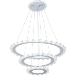 Living and Home Multi-Layer Acrylic LED Pendant Light 60W - Size: 80 x 61 x 61cm - Grey + Clear - Wilko - thumbnail 3
