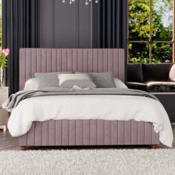 Laurence Llewelyn-Bowen Estella Small Double Blush Plush Velvet Ottoman Bed - Pink - Wilko - thumbnail 1