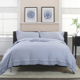 The Lyndon Company Southport Super King Size Blue and White Duvet Set - Multi - Wilko