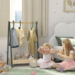 AIYAPLAY Green Kids Clothes Rail with Hangers - Size: 98.5 x 42 x 65cm - Wilko - thumbnail 3