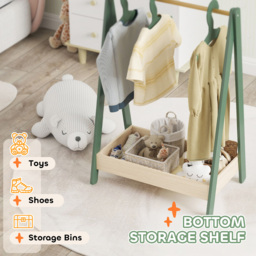AIYAPLAY Green Kids Clothes Rail with Hangers - Size: 98.5 x 42 x 65cm - Wilko - thumbnail 6