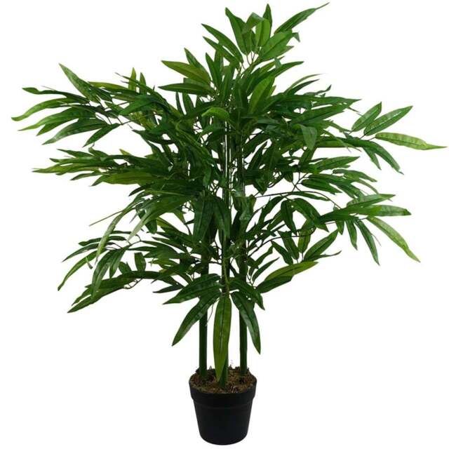 Leaf Bamboo Artificial Plant Pot in Pot 90cm - Size: 90 x 70 x 70cm - Green - Wilko - image 1