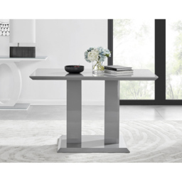 Furniturebox Molini Valera 4 Seater Dining Set Grey Gloss Black and Chrome - Wilko - thumbnail 4