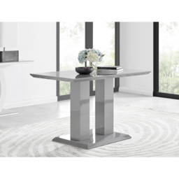 Furniturebox Molini Valera 4 Seater Dining Set Grey Gloss Black and Chrome - Wilko - thumbnail 3