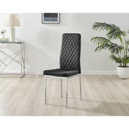 Furniturebox Molini Valera 4 Seater Dining Set Grey Gloss Black and Chrome - Wilko - thumbnail 5
