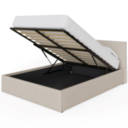 GFW King Size Natural Hopsack Fabric End Lift Ottoman Bed with Bonnell Mattress - Cream - Wilko - thumbnail 5