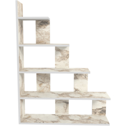 Decorotika Echo Modern 5 Shelf White Marble Effect Ladder Bookcase - Size: 120 x 90 x 21.8cm - Wilko - thumbnail 3