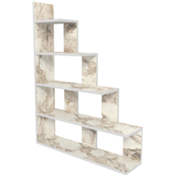 Decorotika Echo Modern 5 Shelf White Marble Effect Ladder Bookcase - Size: 120 x 90 x 21.8cm - Wilko - thumbnail 6