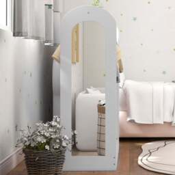 AIYAPLAY White Kids Cloth Rail with Storage Shelf and Mirror - Wilko - thumbnail 4