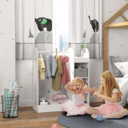 AIYAPLAY White Kids Cloth Rail with Storage Shelf and Mirror - Wilko - thumbnail 5