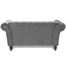 Home Detail Mayfair 2 Seater Grey Velvet Curved Sofa - Wilko - thumbnail 6