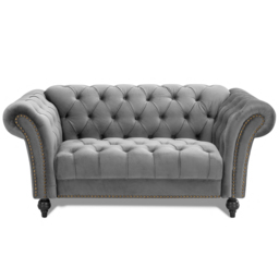 Home Detail Mayfair 2 Seater Grey Velvet Curved Sofa - Wilko - thumbnail 4