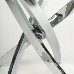 wilko Monaco Chrome and White Marble Glass End Table - Size: 75 x 60 x 60cm - Shankar - thumbnail 5