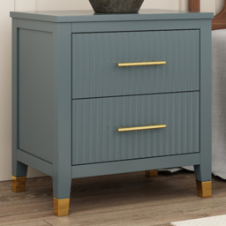 Biasi 2 Drawers Grey Bedside Table - Wilko - thumbnail 1