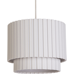Lighting Collection Aurelia 2 Tier White Box Pleat Ceiling Shade - Size: 23 x 29 x 29cm - Wilko
