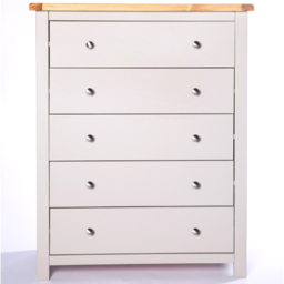Cabinet Bits Argenta 5 Drawer Grey Chrome Knob Chest of Drawers - Wilko - thumbnail 3