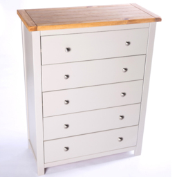 Cabinet Bits Argenta 5 Drawer Grey Chrome Knob Chest of Drawers - Wilko - thumbnail 5
