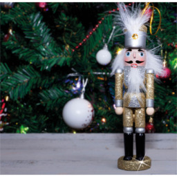 St Helens Silver Hat Multicolour Christmas Nutcracker - Size: 3 x 4 x 15cm - Wilko - thumbnail 5