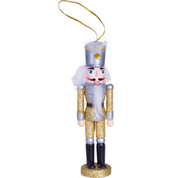 St Helens Silver Hat Multicolour Christmas Nutcracker - Size: 3 x 4 x 15cm - Wilko
