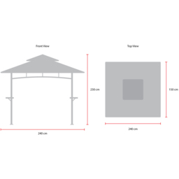 Charles Bentley 2.4 x 1.5m Beige Steel BBQ Grill Gazebo - Size: 2 x 3m - Cream - Wilko - thumbnail 6