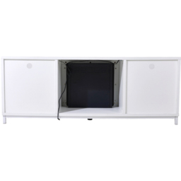 Living and Home 6 Shelf Freestanding TV Stand Entertainment Centre with Fireplace - Size: 63 x 164 x 48cm - White - Wilko - thumbnail 4