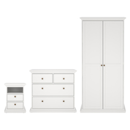 Florence Paris White 3 Piece Bedroom Furniture Set - Furniture To Go - Wilko - thumbnail 3