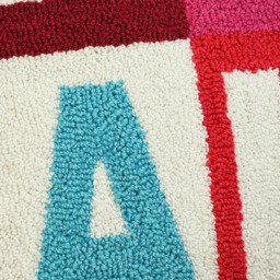 The Seasonal Gift Co. Multicolour Fa La La Hook Cushion 50 x 50cm - Size: 50 x 50 x 13cm - Red - Wilko - thumbnail 4