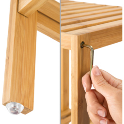 tectake 4 Shelf Bamboo Standing Bathroom Storage Rack - Size: 97 x 33 x 33cm - Brown - Wilko - thumbnail 5